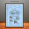 1890 Rice Antique Bicycles Patent Print Light Blue
