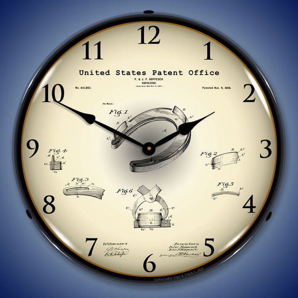 1898 Horseshoe Patent LED Clock