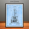 1902 Electric Metronome Patent Print Light Blue
