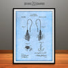 1905 Artificial Fly Fish Hook Patent Print Light Blue