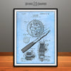 1906 Fly Fishing Reel Patent Print Light Blue