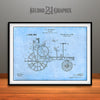 1919 Antique Tractor Patent Print Light Blue