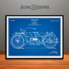 1919 Harley Davidson Motorcycle Patent Print Blueprint