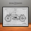 1919 Harley Davidson Motorcycle Patent Print Gray