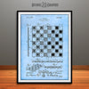 1921 Checker and Chess Board Patent Print Light Blue