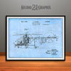 1940 Sikorsky Helicopter Patent Print Light Blue