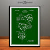 1952 Three Wheel Motorcycle Patent Print Green