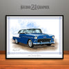 1955 Chevrolet BelAir Muscle Car Art Print Blue