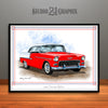 1955 Chevrolet BelAir Muscle Car Art Print Red