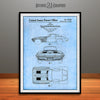 1963 Corvette Stingray Car Patent Print Light Blue