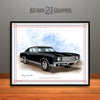Black and Black 1970 Chevrolet Monte Carlo Muscle Car Art Print by Rudy Edwards