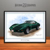 Green 1976 Chevrolet Corvette Muscle Car Art Print by Rudy Edwards