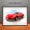 Red 1976 Chevrolet Corvette Muscle Car Art Print by Rudy Edwards