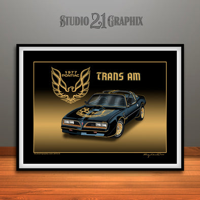 1977 Pontiac Trans Am Muscle Car Art Print by Rudy Edwards