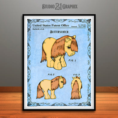 My Little Pony, Butterscotch, Colorized Patent Print Light Blue