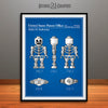 1996 Toy Skeleton Figure Colorized Patent Print Blueprint