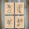 Firefighter Set of 4 Patent Prints Antique Paper
