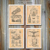 Amusement Ride Set of 4 Patent Prints Antique Paper