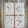 Toilet Inventions Set of 4 Patent Prints Gray