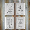 Billiards Set Of 4 Patent Prints Gray