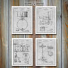 Drums Set of 4 Patent Prints Gray