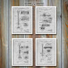 Gibson Patent Set of 4 Guitar Patent Prints Gray