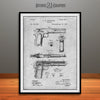 1897 J. M. Browning Pistol Patent Print Gray