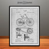 1890 Rice Antique Bicycles Patent Print Gray