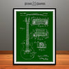 1955 Gibson Les Paul Guitar Patent Print Green