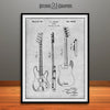 1952 Fender P1 Bass Guitar Patent Print Gray