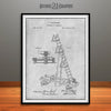 1874 Fireman's Ladders Patent Print Gray