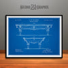 1873 Billiard Table Patent Print Blueprint