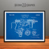 1944 M3 Submachine Gun Patent Print Blueprint