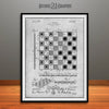 1921 Checker and Chess Board Patent Print Gray