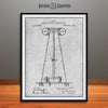 1914 Tesla Tower for Transmitting Electrical Energy Patent Print Gray