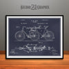 1898 Hunt Tandem Bicycle Patent Print Blackboard
