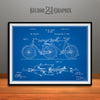1898 Hunt Tandem Bicycle Patent Print Blueprint