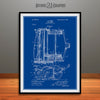 1898 J.A. Burr Lawn Mower Patent Print Blue
