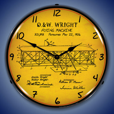 1906 Wright Flyer Patent Aviation LED Clock