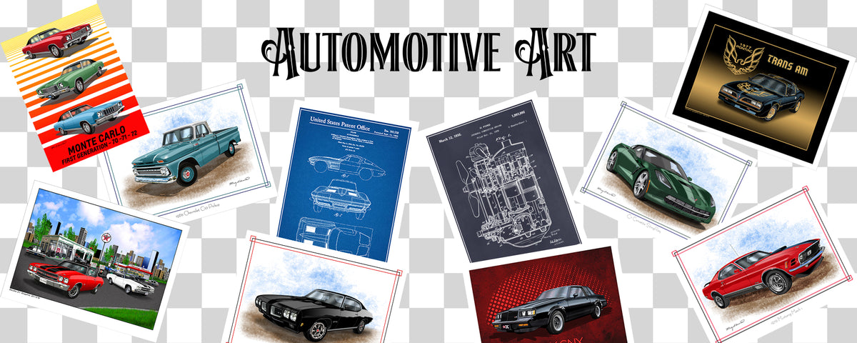 Automotive Art prints from the Muscle Car Era
