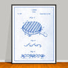 1845 Gridiron Patent drawing on a blueprint background, unframed art print. 