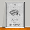 1845 Gridiron Patent drawing on a blackboard background, unframed art print. 