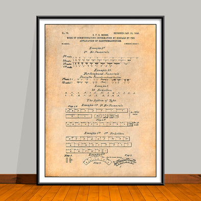 1848 Morse Code Patent Print - UNFRAMED