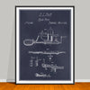 1856 Apple Parer Peeler Patent drawing on a blackboard background, unframed art print.