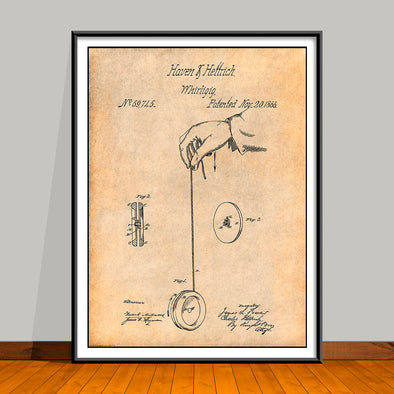 1866 YO-YO Whirligig Patent Print - UNFRAMED