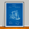 1870 Mouse Trap patent drawing on a blueprint background, unframed art print.