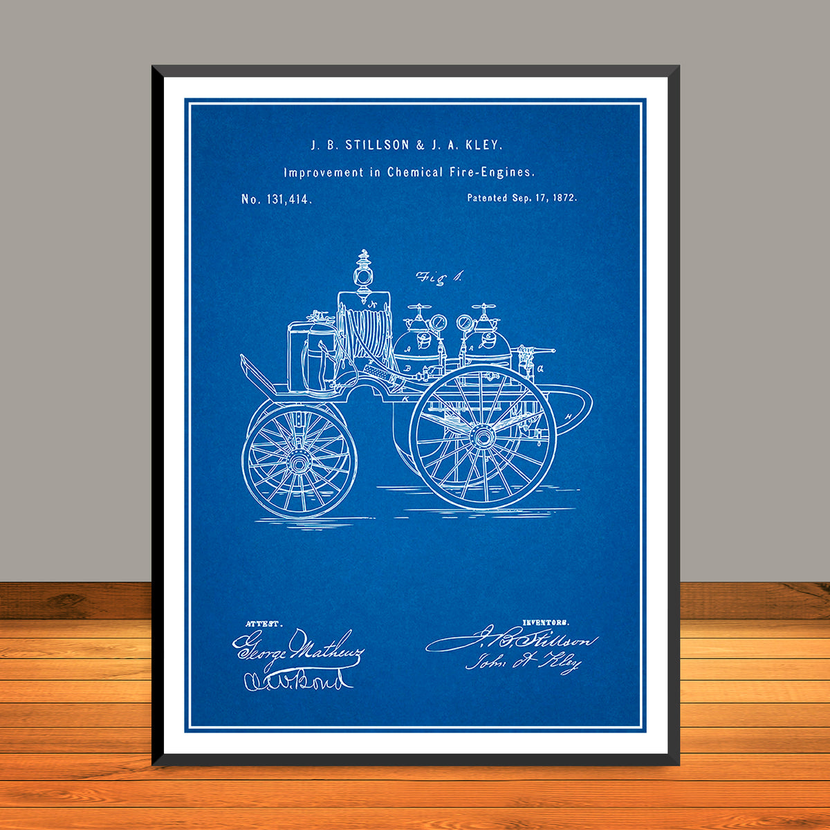 1872 Chemical Fire Engine Patent Print - UNFRAMED – Studio 21 Graphix