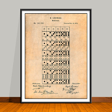 1873 Dominoes Game Patent Print - UNFRAMED