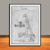 1874 Fireman's Ladders Patent Print - UNFRAMED