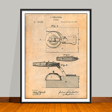1877 Schalscha Cigars Patent Print - UNFRAMED